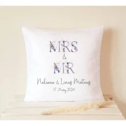 Hochzeitsgeschenk Kissen minimalistisch Hochzeitskissen Geschenk zur Hochzeit personalisiert Namen Dekokissen