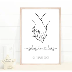 Hochzeitsgeschenk personalisiert Wandbild Poster