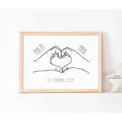 Hochzeitsgeschenk personalisiert Wandbild Poster