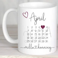 Hochzeitsgeschenk personalisiert Tassen Set mit Namen Brautpaar Hochzeit Geschenk Kaffeetasse