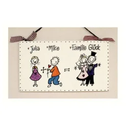 Hochzeitsgeschenk personalisiert, Türschild aus Holz für Paare, Holzschild mit Braut und Bräutigam.