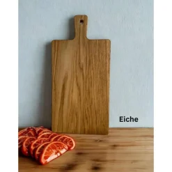 Hochzeitsgeschenk Schneidebrett aus Eiche mit Griff & Kochlöffel – personalisiert für Hochzeit, Einzug & Paare