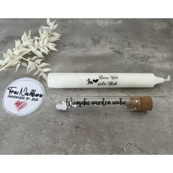 Hochzeitsgeschenk, Wunscherfüller - nach Wahl - mit Kerze inkl. Holzverpackung, Geldgeschenk, Deko