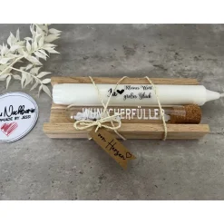 Hochzeitsgeschenk, Wunscherfüller - nach Wahl - mit Kerze inkl. Holzverpackung, Geldgeschenk, Deko