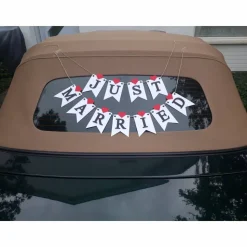 Hochzeitsgirlande Just Married Papiergirlande zur Hochzeit Wimpelkette Hochzeitsdeko Dekoration aus Papier Fahnengirlande Wedding