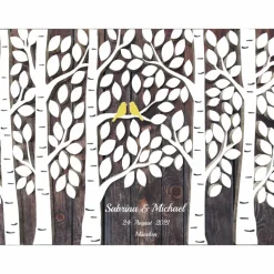 Hochzeitsgästebuch Leinwand – personalisierbarer Hochzeitsbaum mit Fingerabdruck