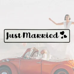 Hochzeitskennzeichen Herzchen – Just Married Deko für Hochzeitsauto & Fotorequisit personalisierbar
