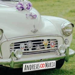Hochzeitskennzeichen personalisiert – KFZ-Kennzeichen Hochzeit mit Namen & Herzchen – Deko fürs Hochzeitsauto