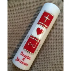 Hochzeitskerze - Hochzeitkerze - Kerze - inkl. Wachsbeschriftung - Wachsverzierungen - keine Folie