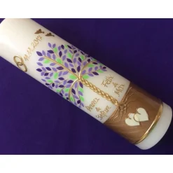 Hochzeitskerze - Hochzeitskerze Vintage - Lebensbaum - Baum -  Kerze - inkl. Wachsbeschriftung - Wachsverzierungen - kei