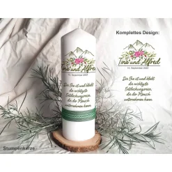 Hochzeitskerze Bergliebe Holzkerze