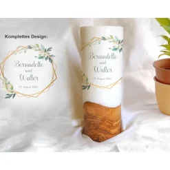 Hochzeitskerze Design Bernadette - Holzkerze