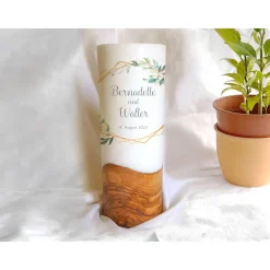 Hochzeitskerze Design Bernadette - Holzkerze