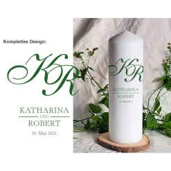 Hochzeitskerze Design Calligraphy - Stumpenkerze