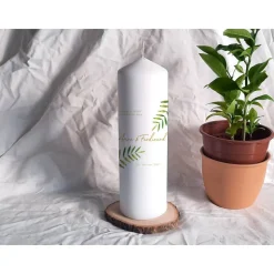 Hochzeitskerze Design Farn - Stumpenkerze