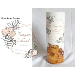 Hochzeitskerze Design Peachfuzz - Holzkerze