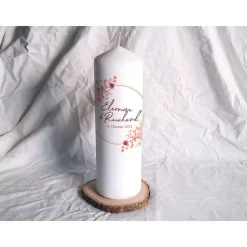 Hochzeitskerze Design Rosarot - Stumpenkerze