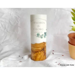 Hochzeitskerze Eukalyptus I - Holzkerze