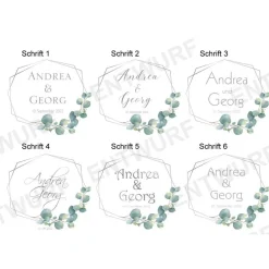 Hochzeitskerze Eukalyptus I - Stumpenkerze