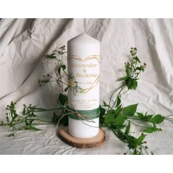 Hochzeitskerze Geometric Heart - Stumpenkerze