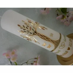 Hochzeitskerze Lebensbaum - goldene Hochzeit - Hochzeitskerze - Hochzeitskerze Baum - Hochzeit Dekoration - Hochzeit Geschenk - gold - mit Name Datum 250/70 mm Original Design HKR656