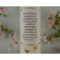 Hochzeitskerze Lebensbaum gold Baum des Lebens Name Datum Spruch individualisierbar