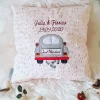 Hochzeitskissen bestickt, Hochzeitsauto, Geldgeschenk Hochzeit, Dekokissen Hochzeit, Geschenkidee Hochzeit, Geschenk zur