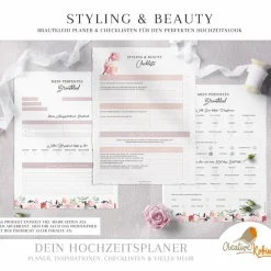 HOCHZEITSPLANER zum Ausdrucken |  Hochzeitsplanung DIY oder Planer für die Trauzeugin | DIN A4 | 170 Seiten