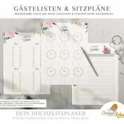 HOCHZEITSPLANER zum Ausdrucken |  Hochzeitsplanung DIY  oder Planer für die Trauzeugin | DIN A4 | 130 Seiten