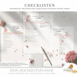HOCHZEITSPLANER zum Ausdrucken |  Hochzeitsplanung DIY  oder Planer für die Trauzeugin | DIN A4 | 130 Seiten
