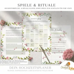 HOCHZEITSPLANER zum Ausdrucken |  Hochzeitsplanung DIY  oder Planer für die Trauzeugin | DIN A4 | 130 Seiten