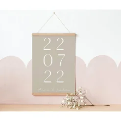 Hochzeitsposter Datum & Name beige - Paarposter Geschenk Hochzeit - Jahrestag Geschenk Hochzeitsgeschenk personalisiert