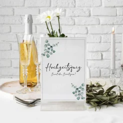 Hochzeitsquiz Braut oder Bräutigam | Er oder Sie | Hochzeitsspiel für Brautpaar & Gäste im Eukalyptus Design | A5 Format