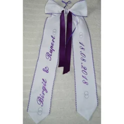 Hochzeitsschleife Rand farbig auch für Hochzeitsladerstäbe