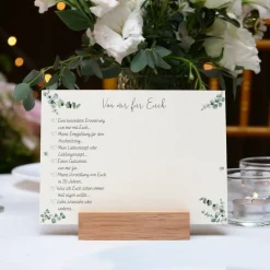 Hochzeitsspiel & Gästebuchkarten im schönen Eukalyptus Design | 50 Stück Postkarten DIN A6 | CreativeRobin