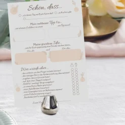 Hochzeitsspiel & Gästebuch-Karten für 50 Gäste im schönem Pampasgras Design | CreativeRobin