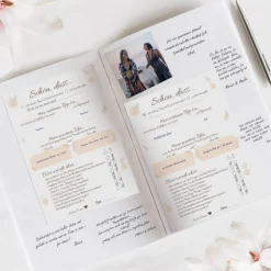 Hochzeitsspiel & Gästebuch-Karten für 50 Gäste im schönem Pampasgras Design | CreativeRobin