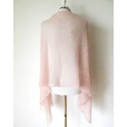 Hochzeitsstola in blush-rose mit Gold-Lurex, gestrickter Brautschal aus Mohair, zartes Tuch für Vermählung