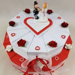 Hochzeitstorte Geldgeschenk 2-stöckig ROT-WEISS