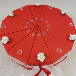 Hochzeitstorte Geldgeschenk 2-stöckig ROT-WEISS
