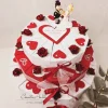 Hochzeitstorte Geldgeschenk 3-stöckig ROT-WEISS