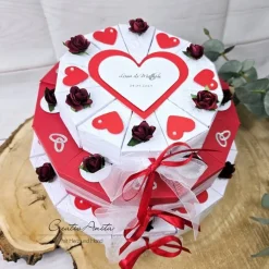 Hochzeitstorte Geldgeschenk 3-stöckig ROT-WEISS