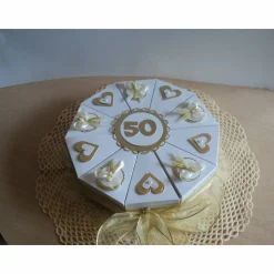 Hochzeitstorte Goldene Hochzeit Geldgeschenk Schachteltorte Papiertorte give Away Torte Hochzeitsgeschenk Goldhochzeit