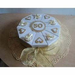 Hochzeitstorte Goldene Hochzeit Geldgeschenk Schachteltorte Papiertorte give Away Torte Hochzeitsgeschenk Goldhochzeit