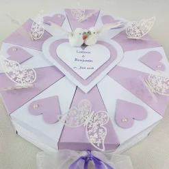 Hochzeitstorte Torte FLIEDER-WEISS Geldgeschenk