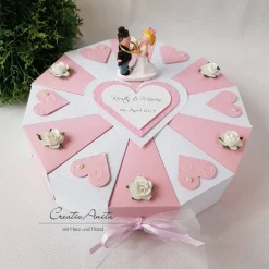 Hochzeitstorte Torte ROSA-WEISS Geldgeschenk