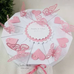 Hochzeitstorte Torte SCHMETTERLINGE weiß-rosa