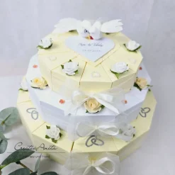 Hochzeitstorte Torte 3stö. CREME-WEISS Geldgeschenk
