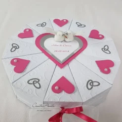 Hochzeitstorte Torte WEISS-PINK Geldgeschenk