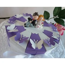 Hochzeitstorte/Schachteltorte in lila/creme  23cm Ø